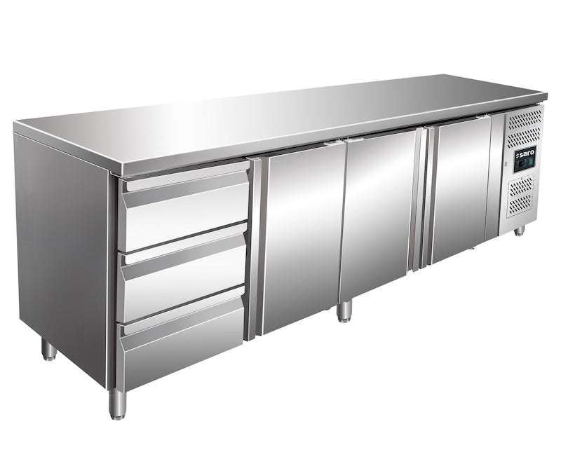 SARO KYLJA 4130 TN Koelwerkbank 616 Liter 3 Deuren 3 Laden