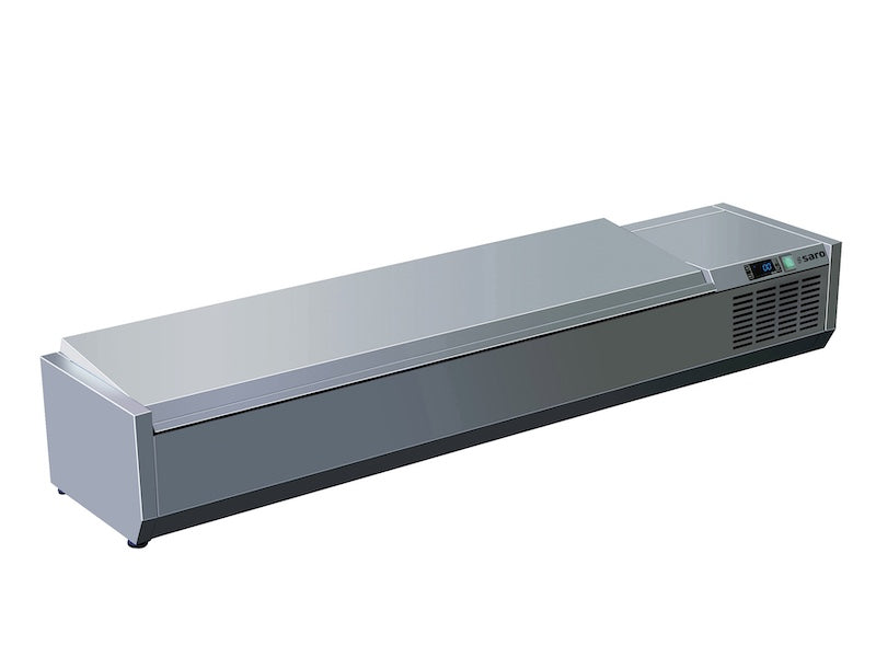 SARO VRX 2000 S/S Koelopzetvitrine 9 x GN 1/3 met Deksel