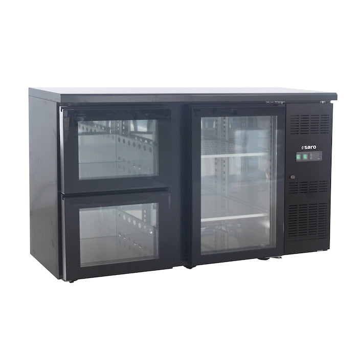 SARO BC 2100 G S2 Barkoelkast 350 Liter 1 Glazen Deur 2 Laden