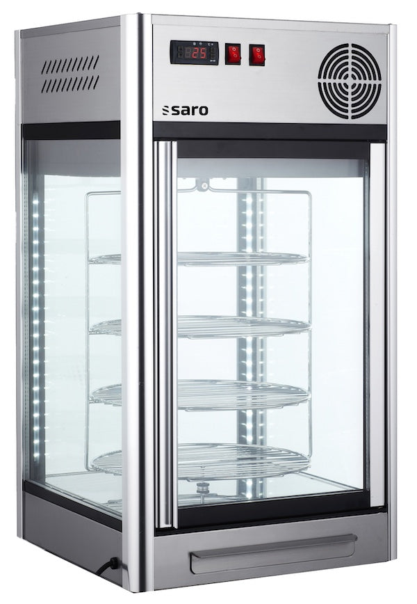 SARO ISABELL Taartvitrine 108 Liter met 4 Roterende Roosters