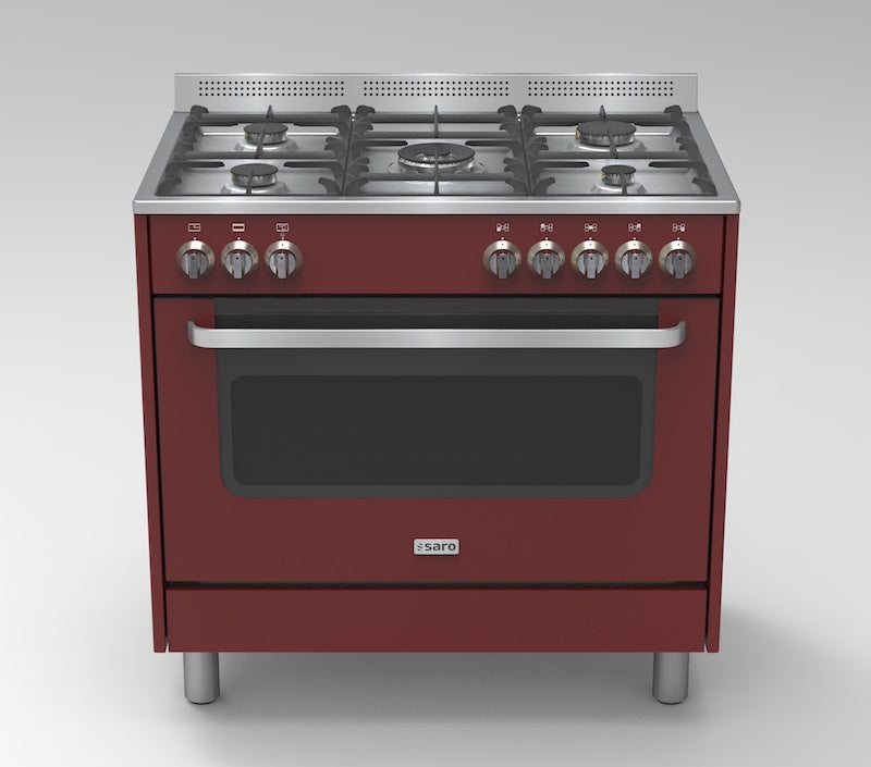 SARO TS95C61LVI Gasfornuis met Elektrische Oven Bordeaux