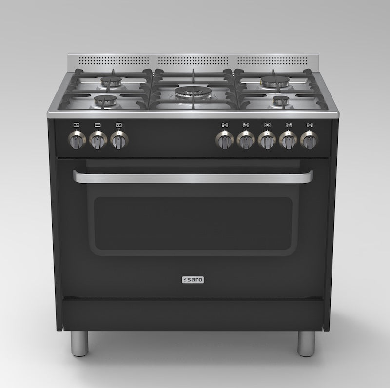 SARO TS95C61LNE Gasfornuis met Elektrische Oven Zwart