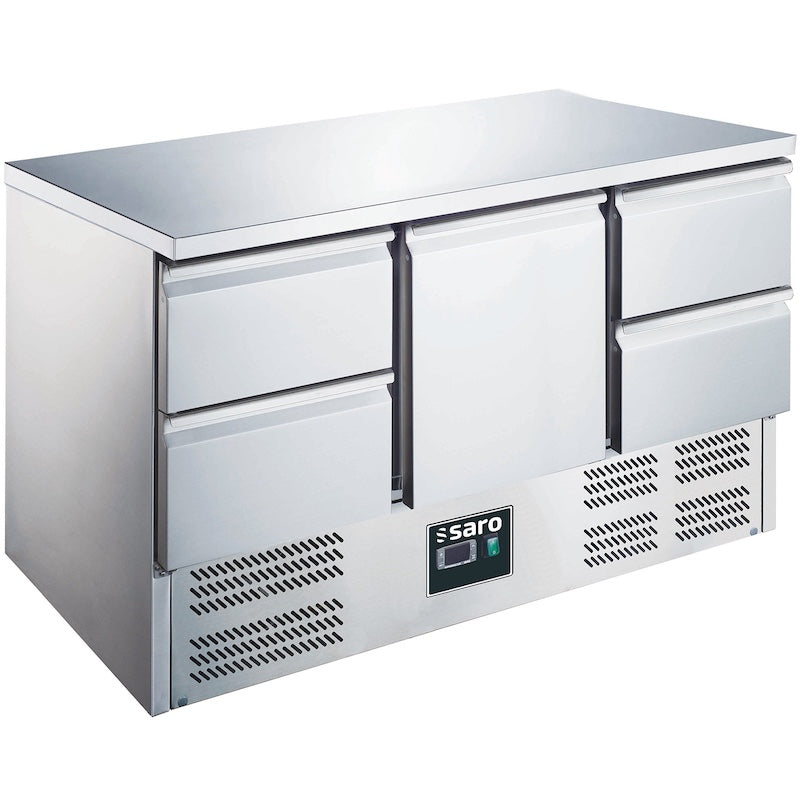 SARO ES 903 S/S TOP 1/4 Koelwerkbank 1 Deur 4 Laden Roestvrij Staal