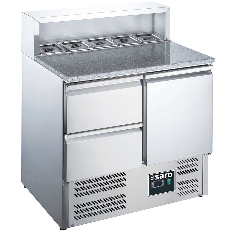 SARO EPS 900 1/2 Pizzawerkbank 1 Deur 2 Laden 5 x GN 1/6