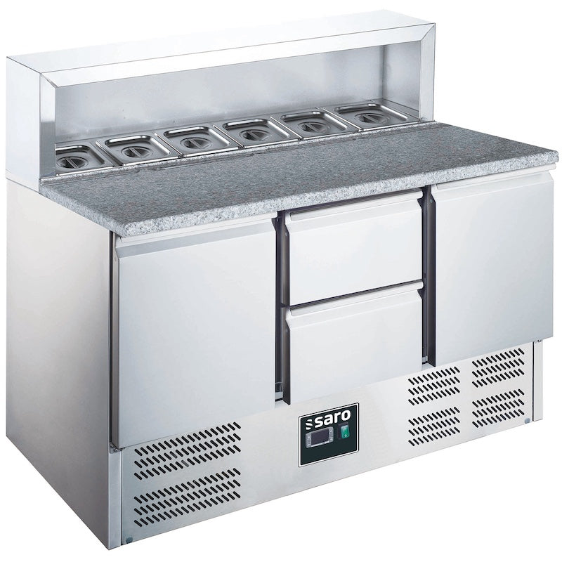 SARO EPS 903 2/2 Pizzawerkbank 2 Deuren 2 Laden 8 x GN 1/6