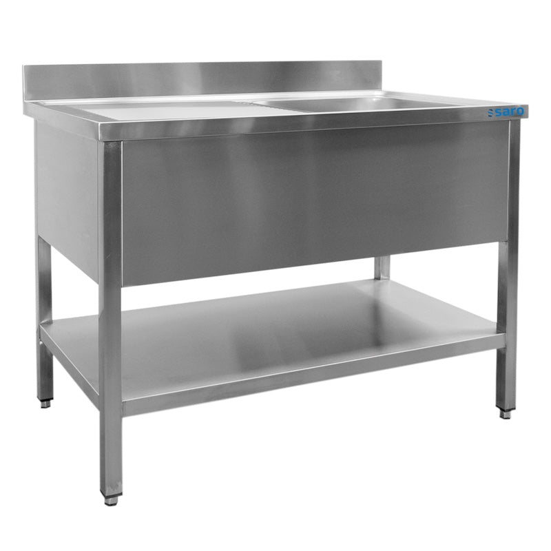 SARO RVS Spoeltafel met Spoelbak 1200 x 600 x 850 mm Rechts