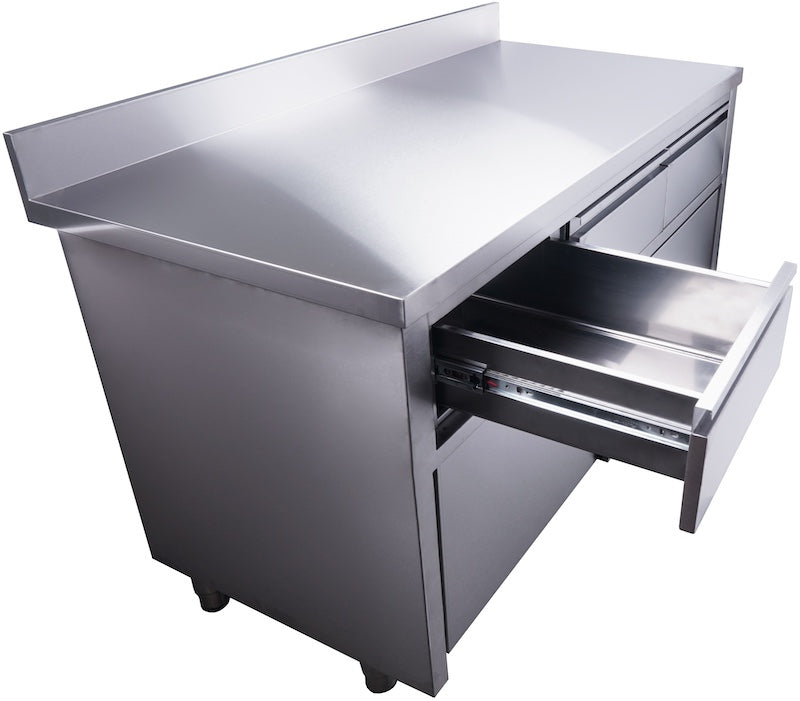 SARO RVS Schuifdeurkast 1600 x 700 x 950 mm met 3 Laden