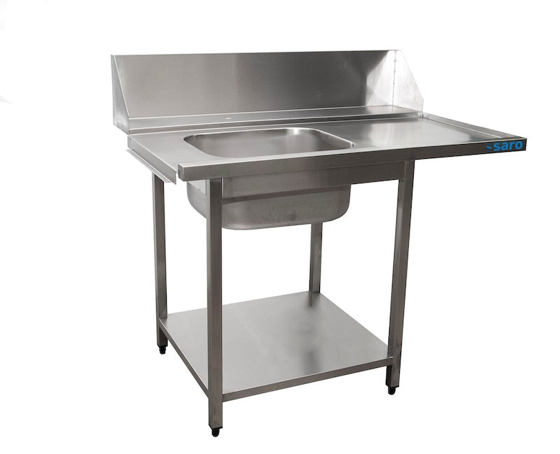 SARO RVS Aanvoertafel met Spoelbak 1200 x 821 x 786 mm Links