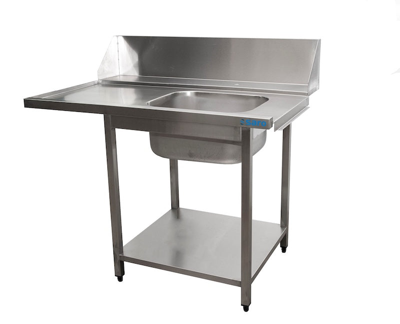 SARO RVS Aanvoertafel met Spoelbak 1200 x 821 x 786 mm Rechts