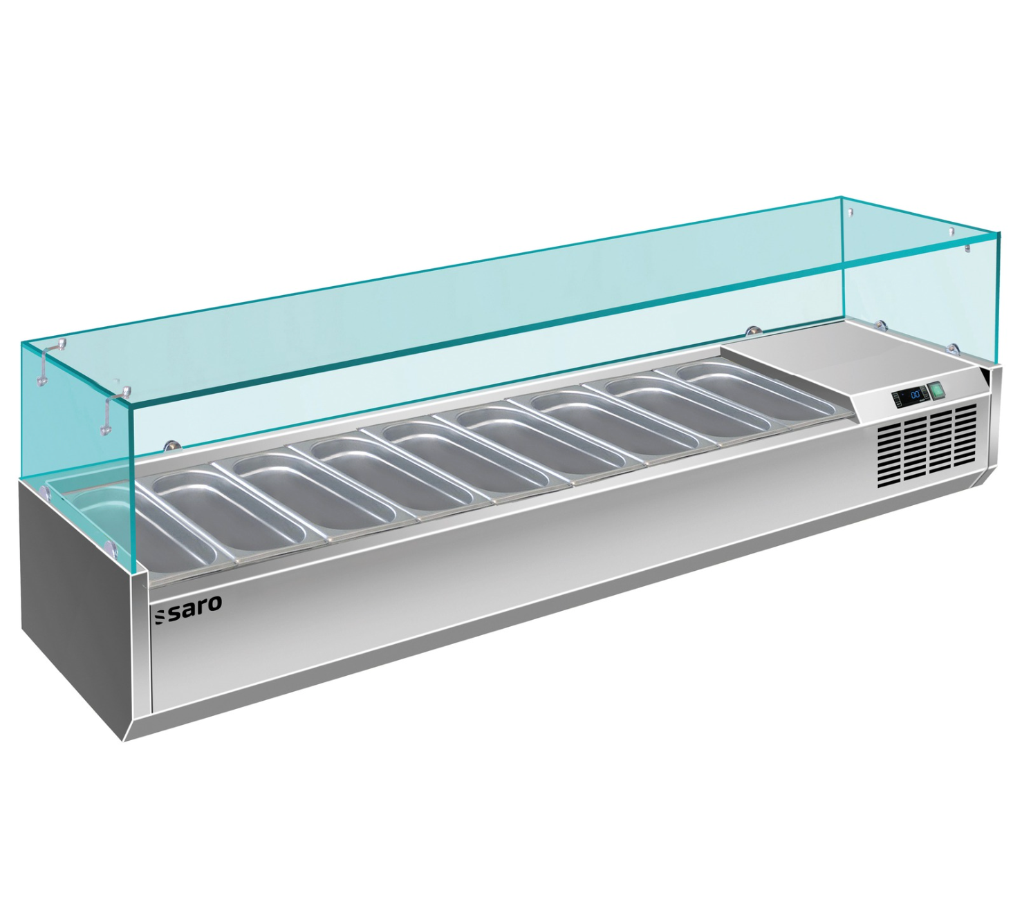 SARO VRX 2000/380 - Koelopzetvitrine 9 x GN 1/3 met Glas