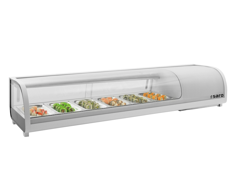 SARO SAMIRA Sushivitrine 6 x GN 1/3 met Gebogen Glas