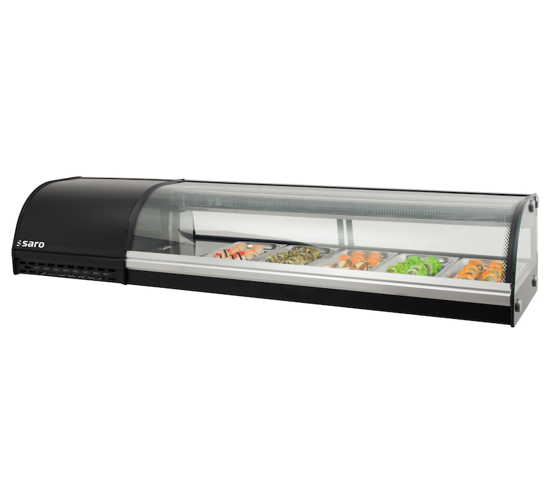 SARO SV 1800 Sushivitrine 7 x GN 1/3 met Gebogen Glas