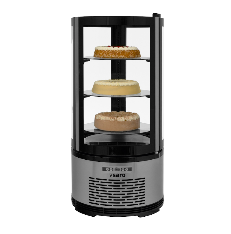 SARO SARINA Taartvitrine 100 Liter met 3 Draaibare Glazen Schappen