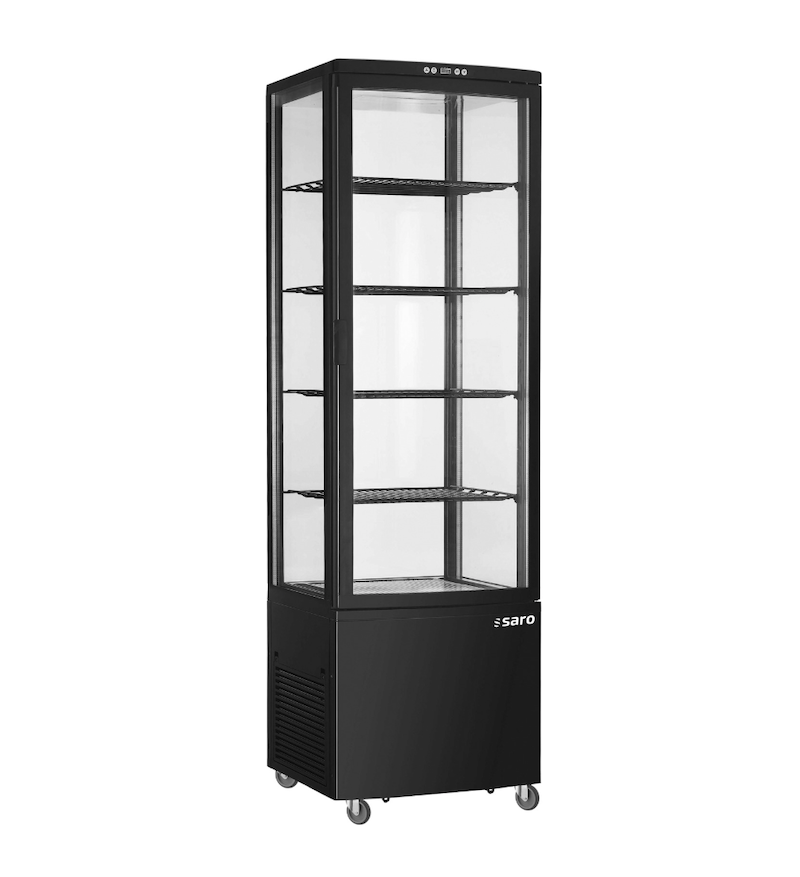 SARO SVEN Koelvitrine 235 Liter Zwart met 4 Verstelbare Roosters