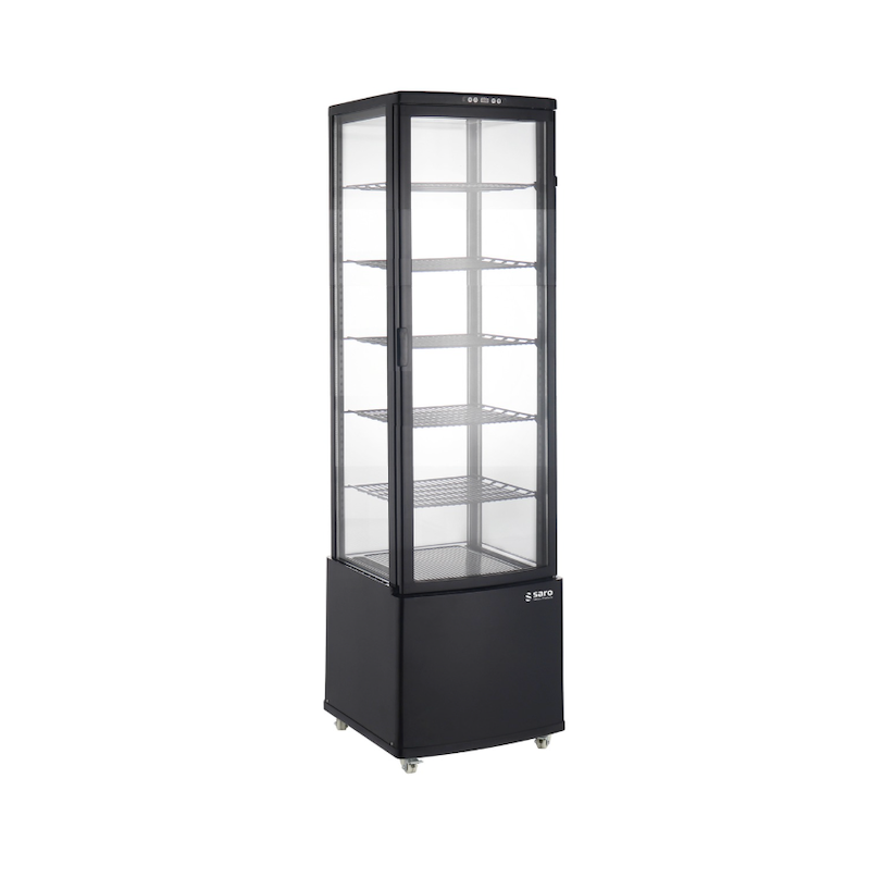 SARO LEO AV Koelvitrine 270 Liter met Gebogen Glazen Deur