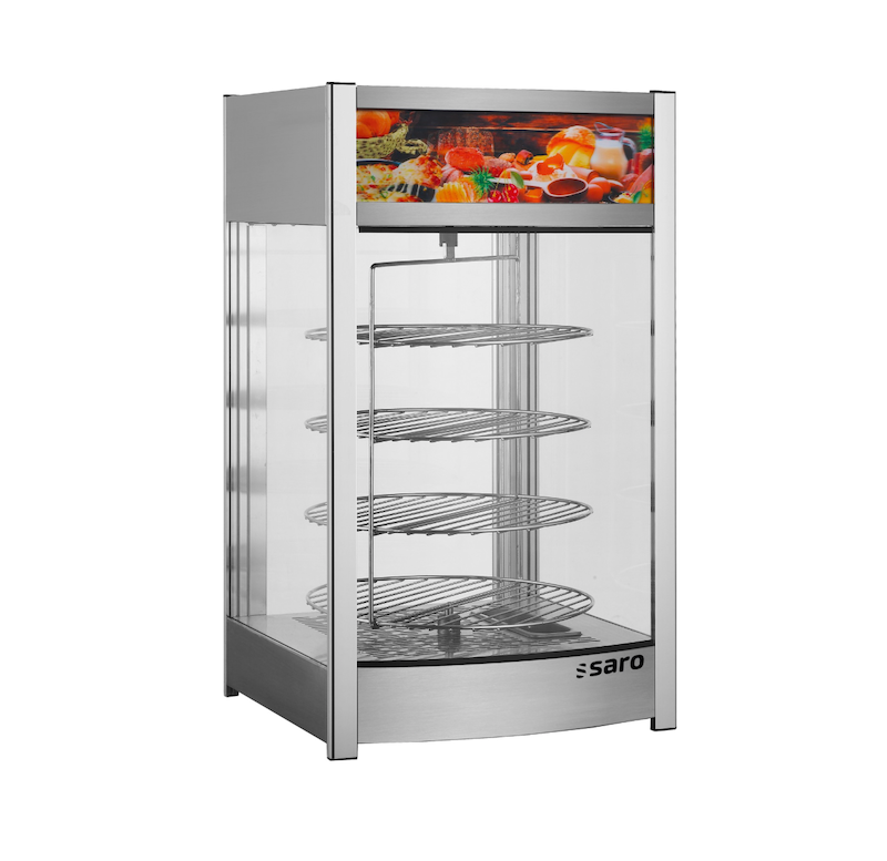 SARO NIKLAS Warmhoudvitrine met Roterende Roosters