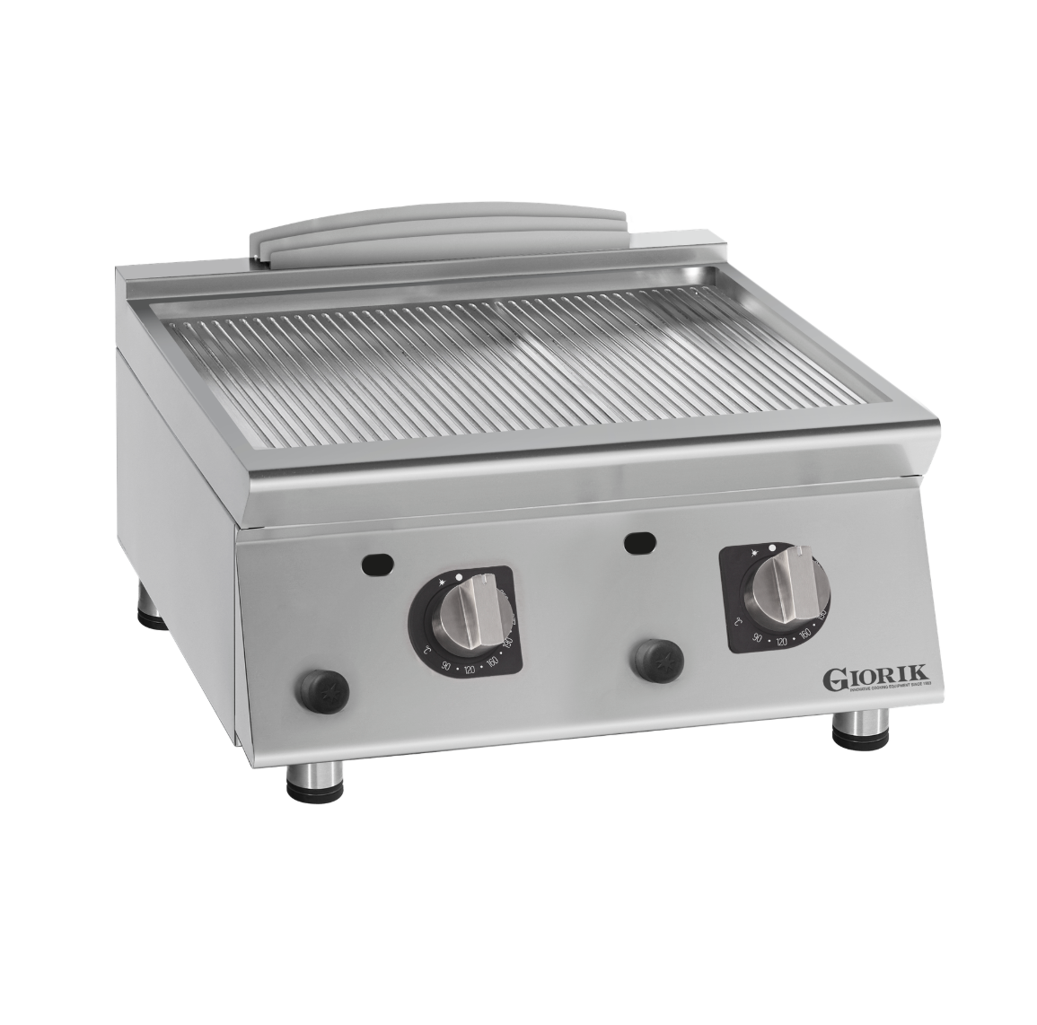 GIORIK UNIKA 700 FRG73TCRX Gas Bakplaat Geribbeld 2 Zones Tafelmodel