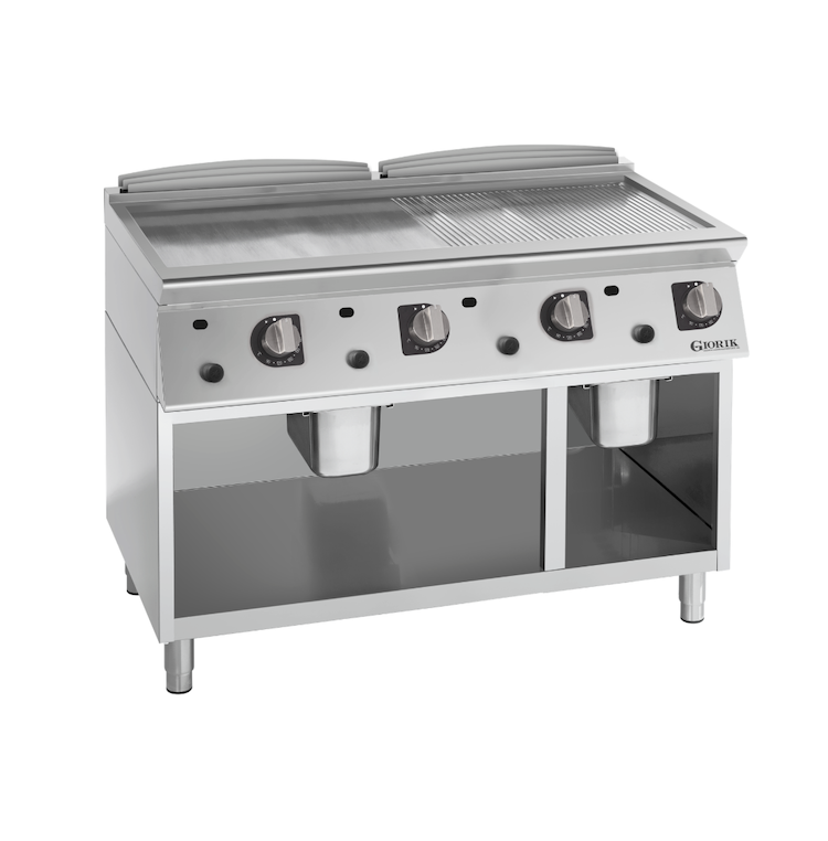 GIORIK UNIKA 700 FMG76GCRX Gas Bakplaat Glad en Geribbeld 4 Zones